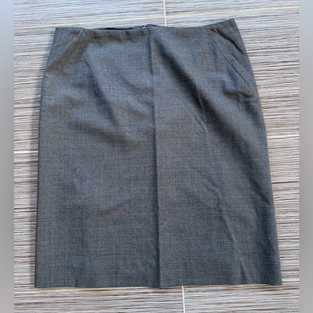 J. Crew Charcoal Summer Wool Lined Pencil Skirt Size 10
